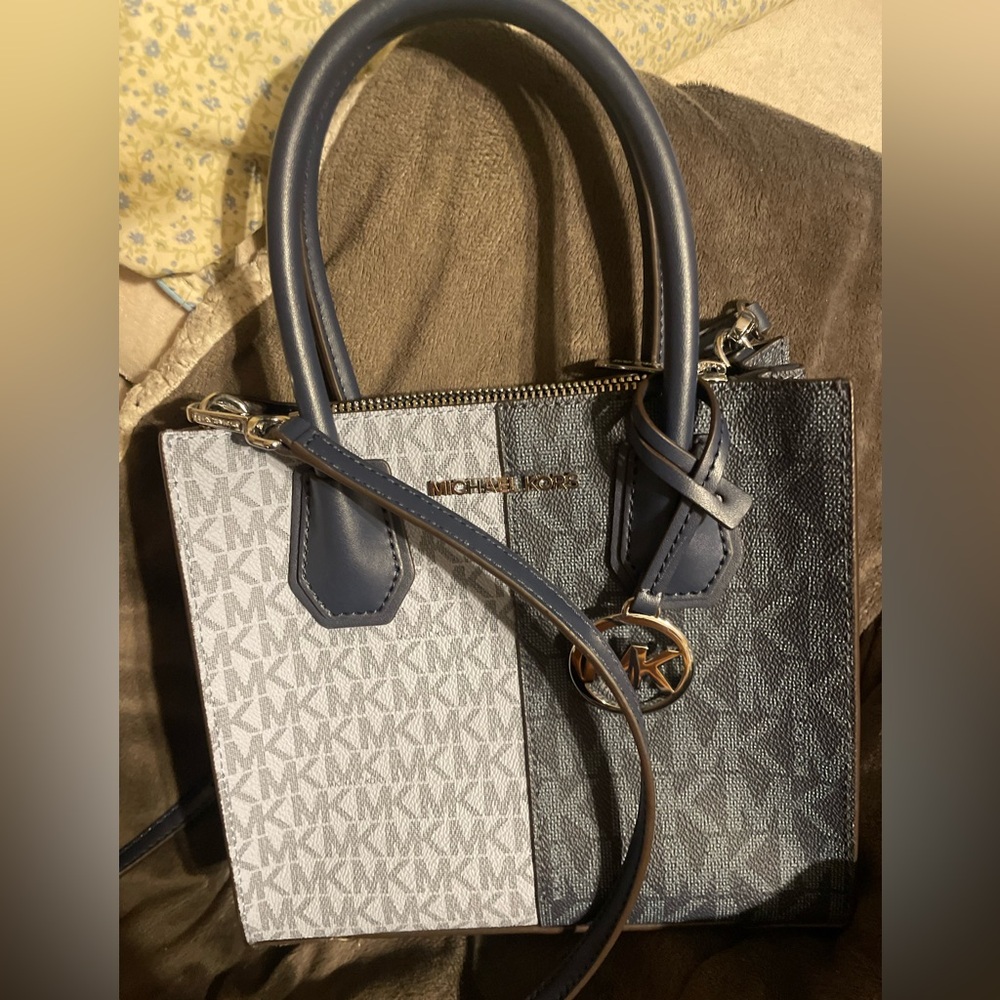 Michael Kors Blue and Gray Satchel